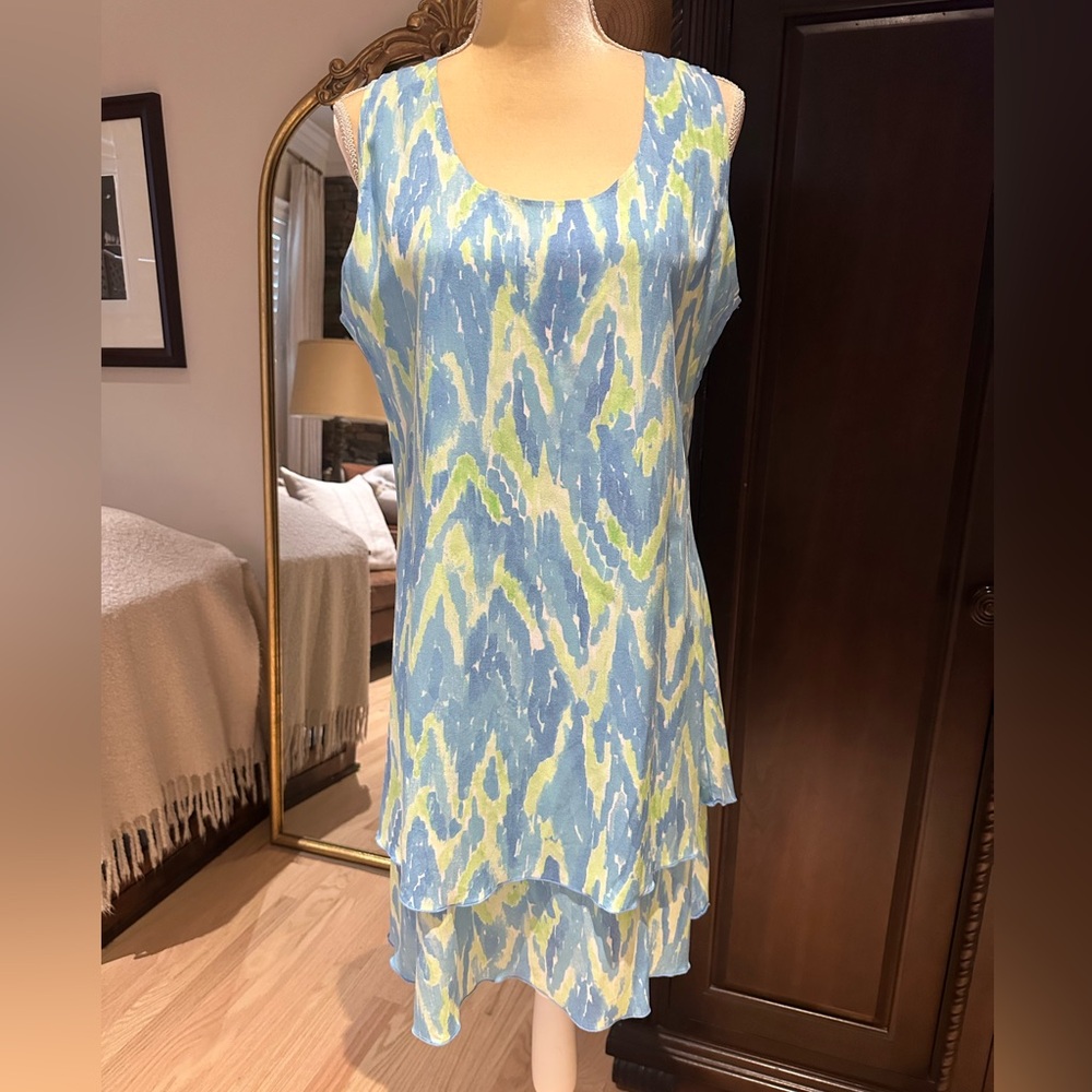 La Mer Luxe Blue, Green and Yellow Sleeveless Dress